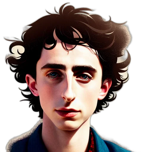 face, hair, jacket, creature transparent PNG cut-out