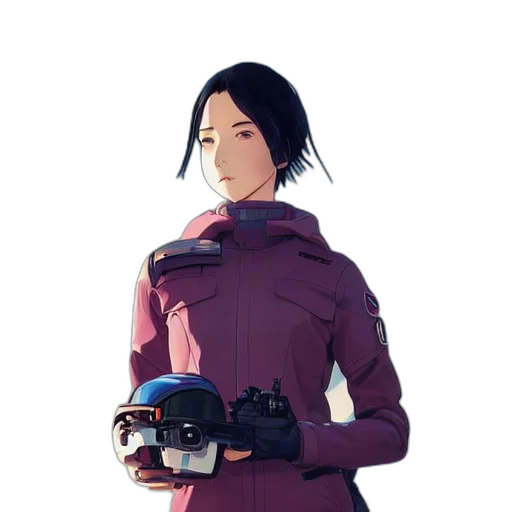 jacket, robot, weapon, staff transparent PNG cut-out