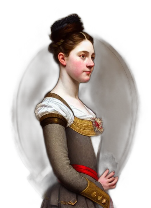 dress, face, staff, crown transparent PNG cut-out