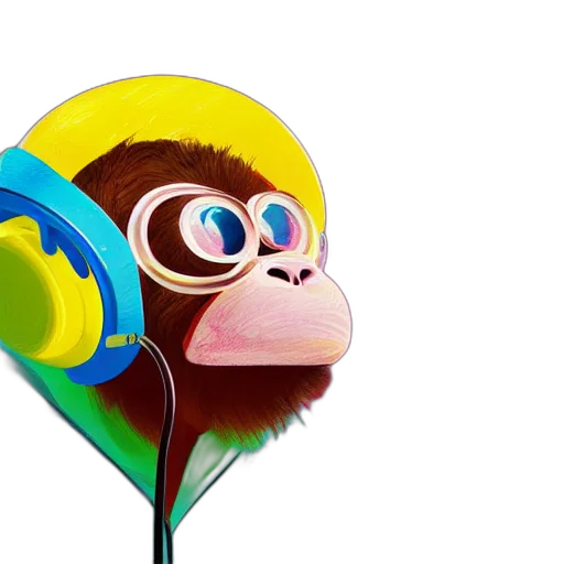 concept art, colorful, illustration, monkey transparent PNG cut-out