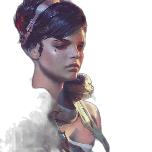 face, concept art, fantasy art, cyberpunk transparent PNG cut-out