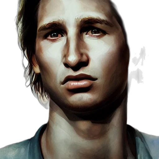 face, photorealistic, concept art, comic book art transparent PNG cut-out