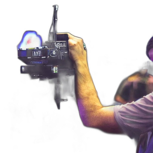 weapon, robot, staff, hat transparent PNG cut-out