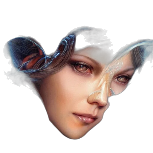 face, mask, fantasy art, photorealistic transparent PNG cut-out