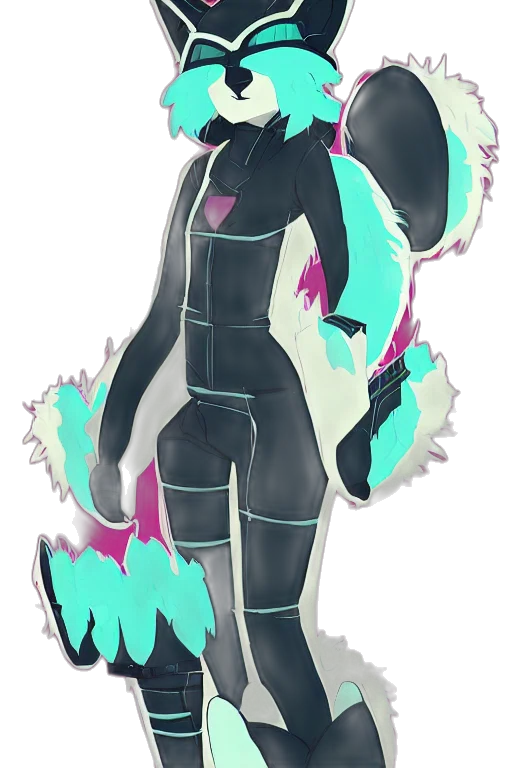 creature, staff, dragon, vaporwave transparent PNG cut-out