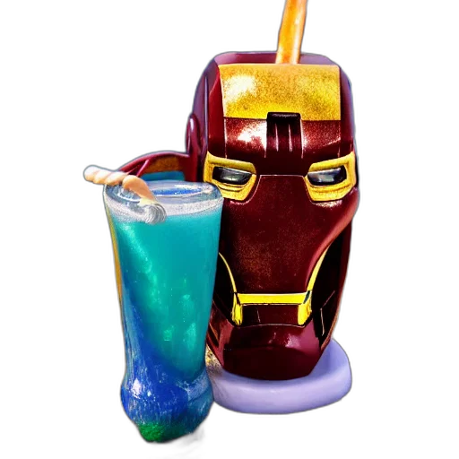 robot, bottle, staff, cyberpunk transparent PNG cut-out