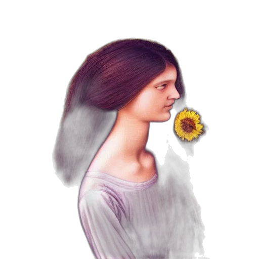 dress, face, hair, flower transparent PNG cut-out
