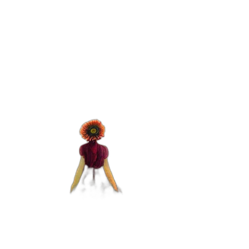 flower, hair, creature, robot transparent PNG cut-out