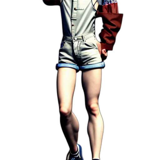 jacket, staff, concept art, 3d render transparent PNG cut-out