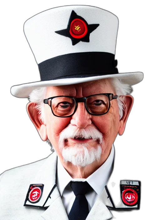 staff, hat, face, robot transparent PNG cut-out