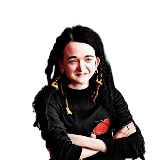 hair, staff, face, jacket transparent PNG cut-out