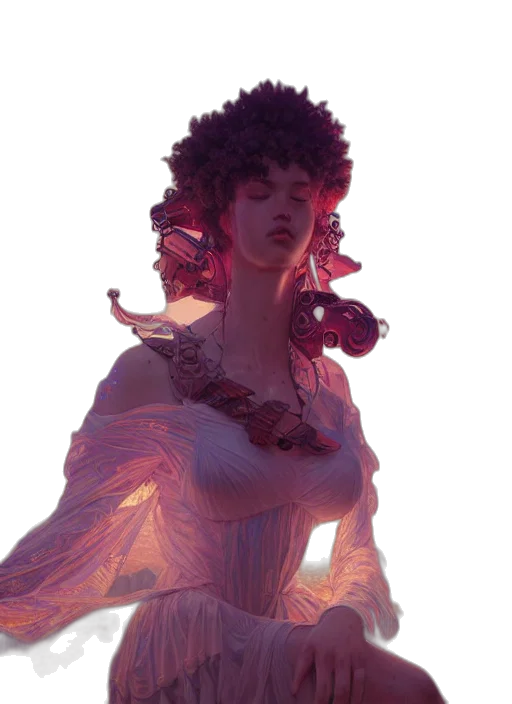 dress, crown, face, hair transparent PNG cut-out