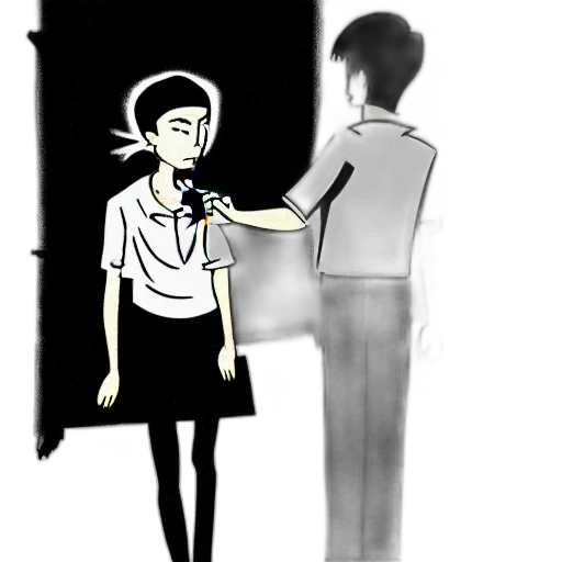 staff, dress, jacket, face transparent PNG cut-out
