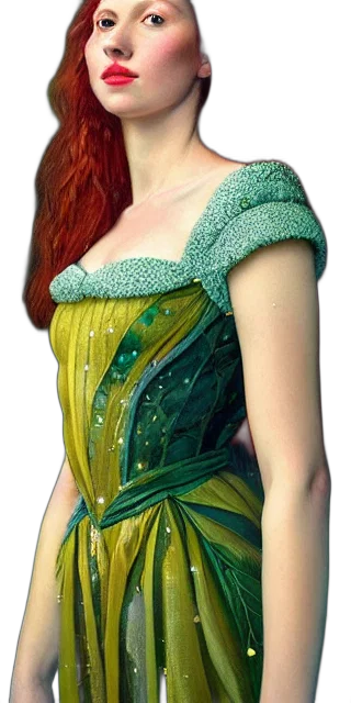 dress, fantasy art, photorealistic, oil painting transparent PNG cut-out
