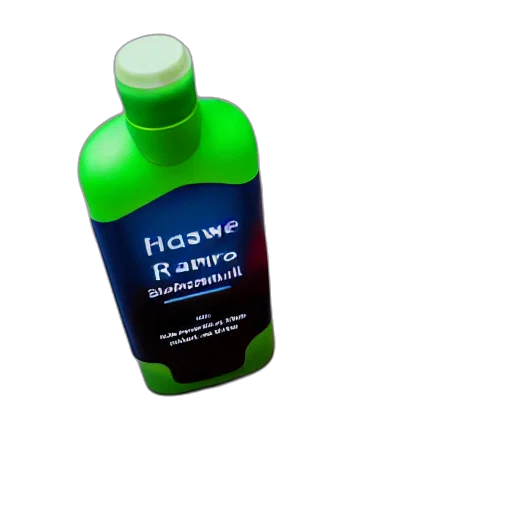 bottle, hair, 3d render, photorealistic transparent PNG cut-out