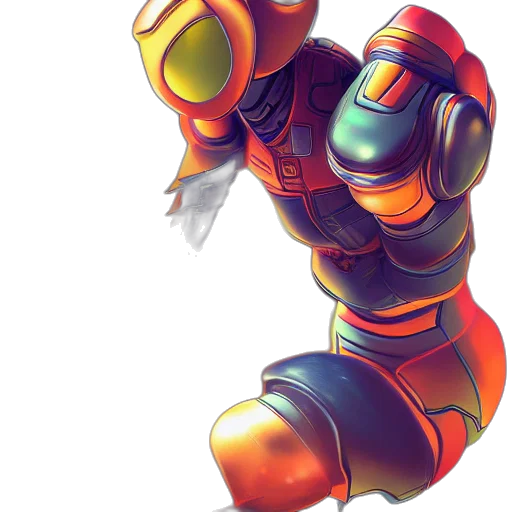 robot, weapon, concept art, 3d render transparent PNG cut-out