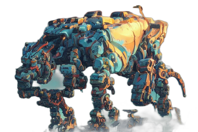 robot, dragon, weapon, creature transparent PNG cut-out
