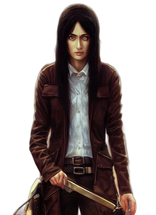 jacket, staff, face, comic book art transparent PNG cut-out