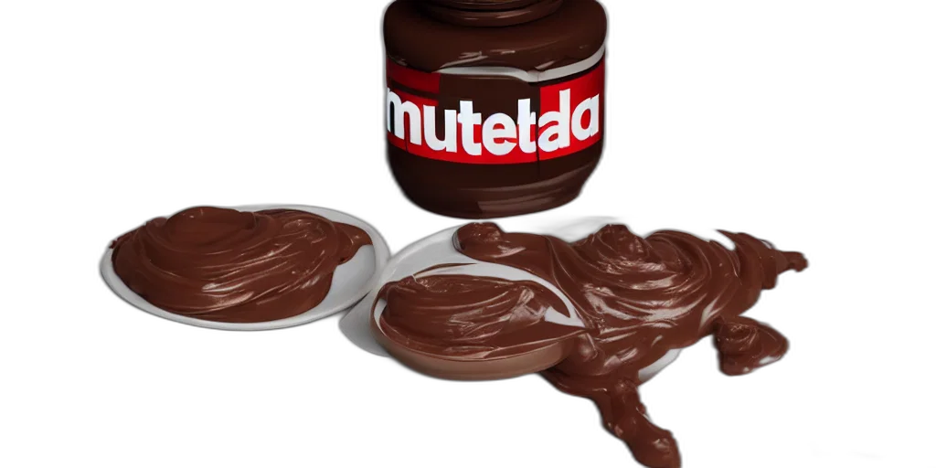 food, photorealistic, 3d render, nutella transparent PNG cut-out