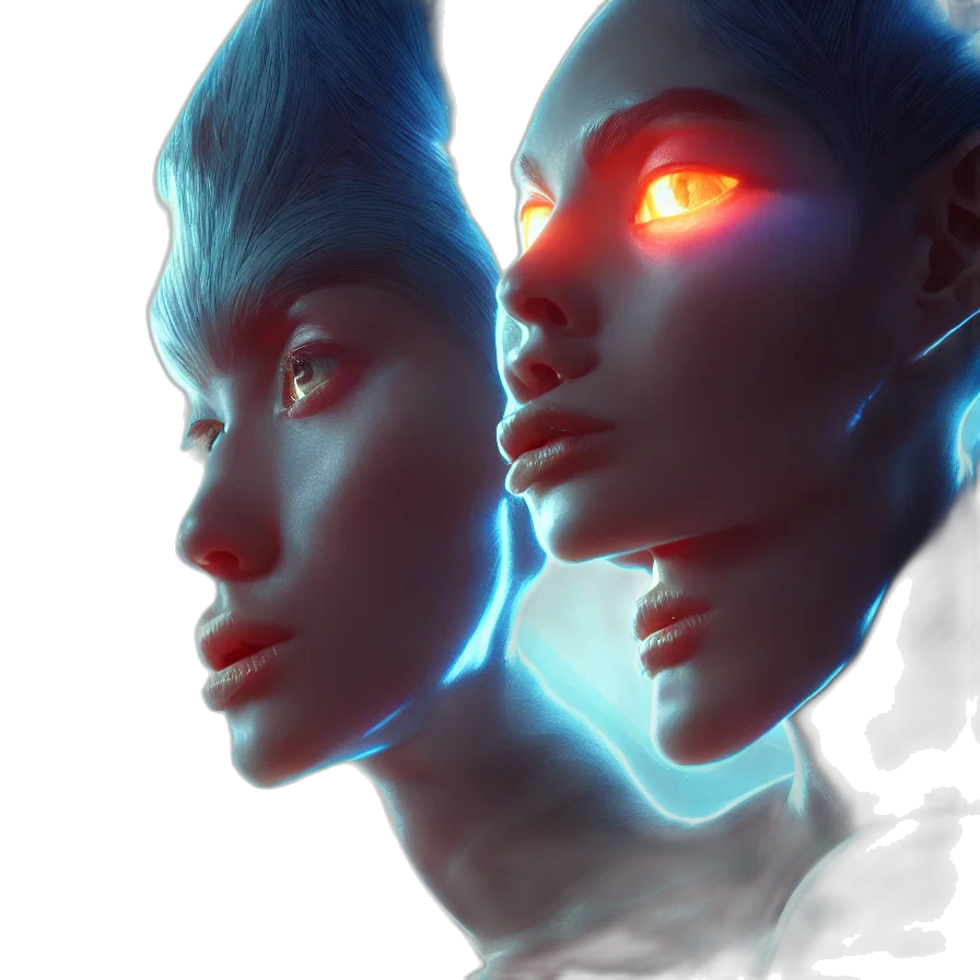 face, mask, concept art, cyberpunk transparent PNG cut-out