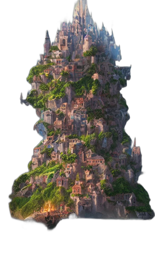 building, tree, crown, dragon transparent PNG cut-out