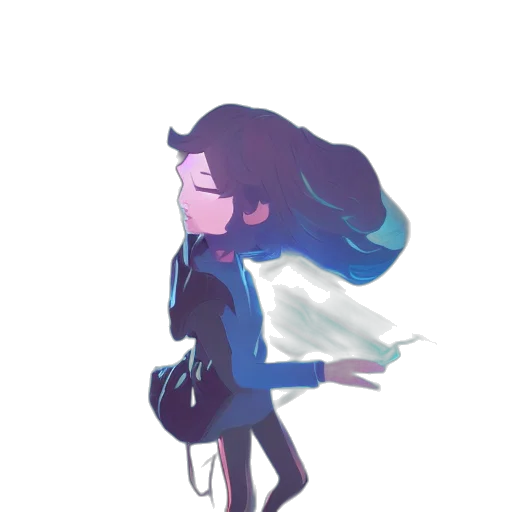 jacket, dress, staff, creature transparent PNG cut-out