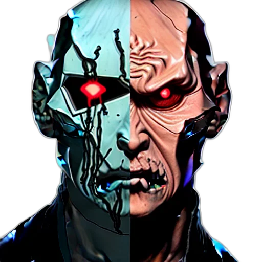mask, face, robot, comic book art transparent PNG cut-out