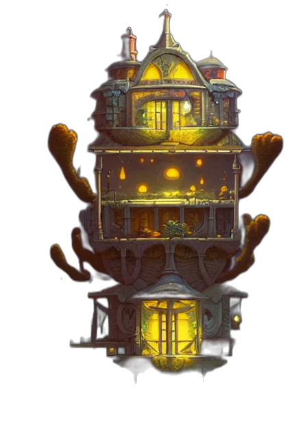 building, furniture, concept art, fantasy art transparent PNG cut-out