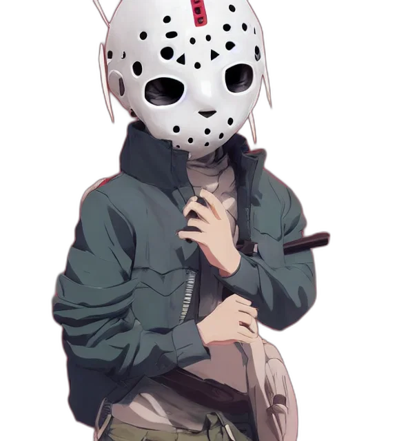 mask, face, jacket, creature transparent PNG cut-out