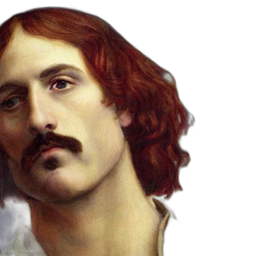 face, photorealistic, oil painting, pre-raphaelite transparent PNG cut-out