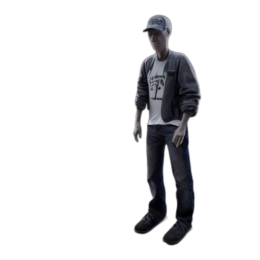 jacket, hat, 3d render, concept art transparent PNG cut-out