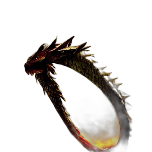 dragon, creature, staff, animal transparent PNG cut-out