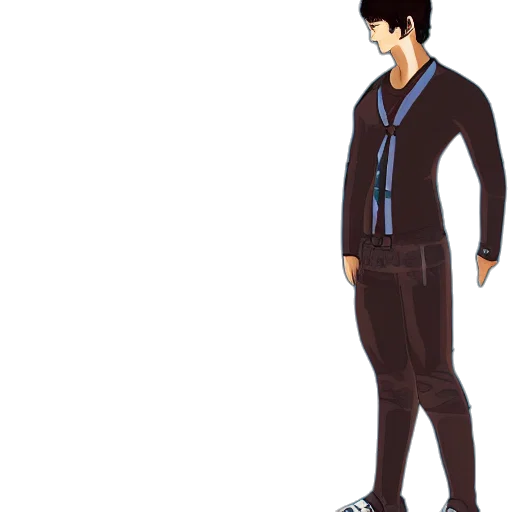 jacket, staff, concept art, cartoon transparent PNG cut-out