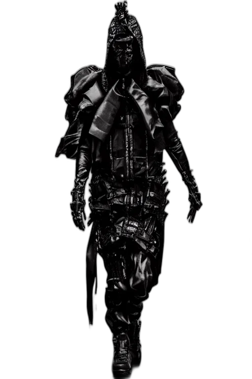 robot, jacket, staff, creature transparent PNG cut-out