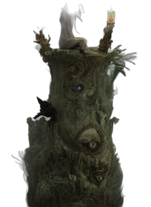 tree, crown, creature, staff transparent PNG cut-out