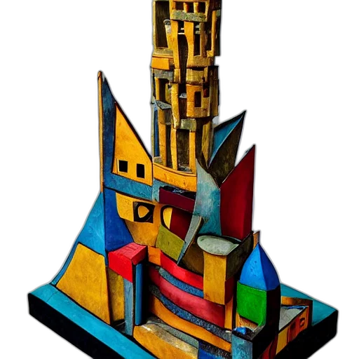 crown, building, robot, 3d render transparent PNG cut-out