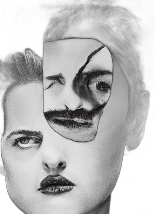 mask, face, hair, photorealistic transparent PNG cut-out
