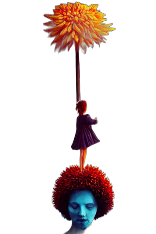 staff, umbrella, flower, hat transparent PNG cut-out