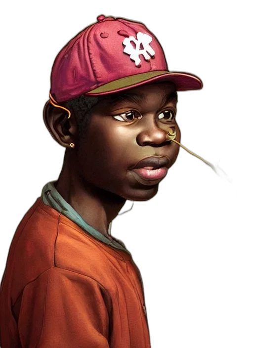 face, hat, staff, animal transparent PNG cut-out