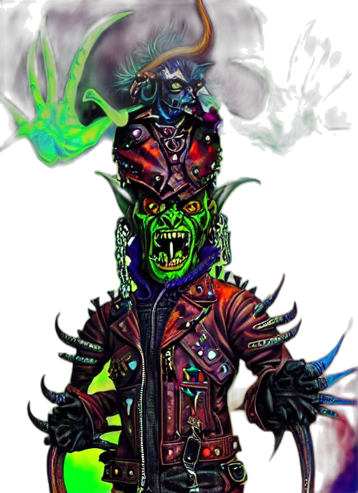 mask, staff, creature, jacket transparent PNG cut-out