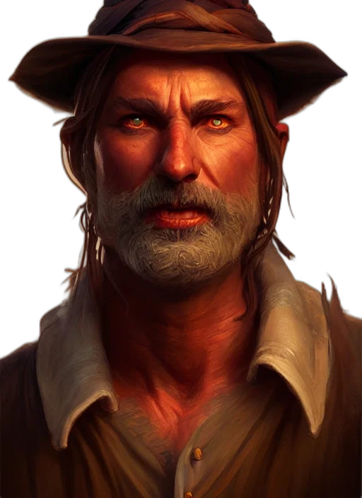 face, hat, staff, weapon transparent PNG cut-out