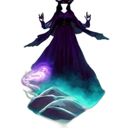 dress, staff, mask, creature transparent PNG cut-out