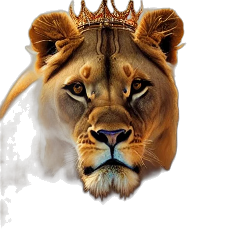 crown, animal, staff, photorealistic transparent PNG cut-out