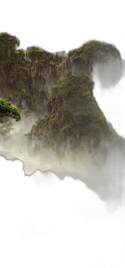 dragon, tree, hair, photorealistic transparent PNG cut-out