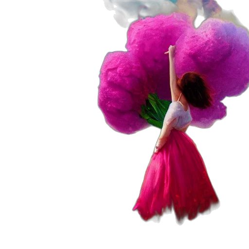 flower, dress, hat, hair transparent PNG cut-out