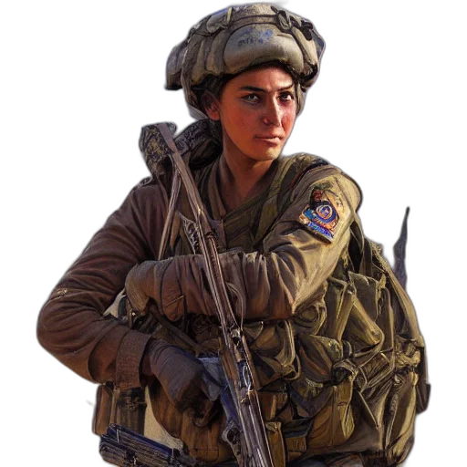 jacket, weapon, staff, face transparent PNG cut-out