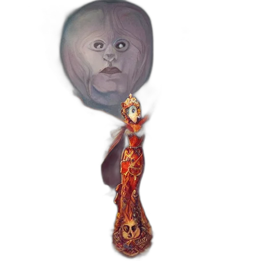 creature, staff, mask, dress transparent PNG cut-out