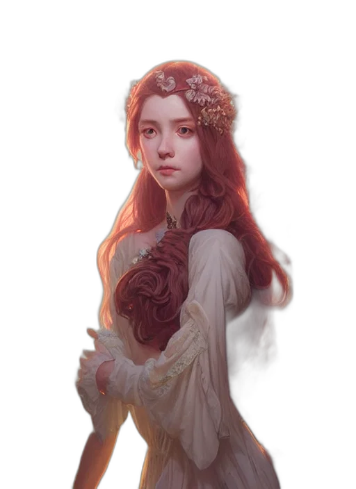 dress, crown, face, staff transparent PNG cut-out