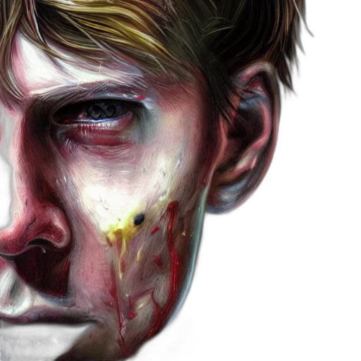face, watercolor, comic book art, photorealistic transparent PNG cut-out