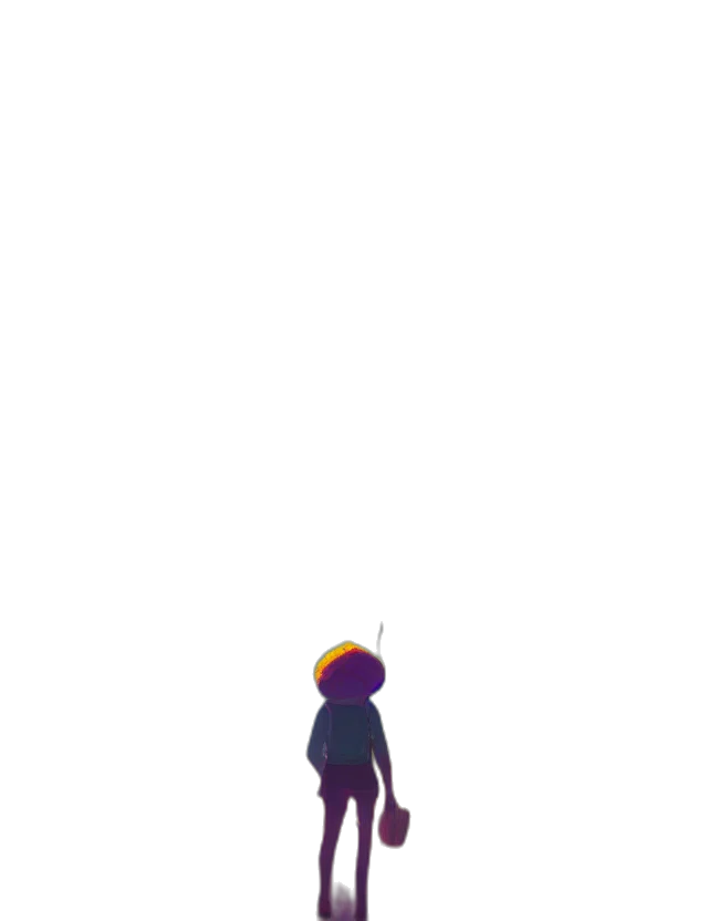 robot, creature, staff, dress transparent PNG cut-out